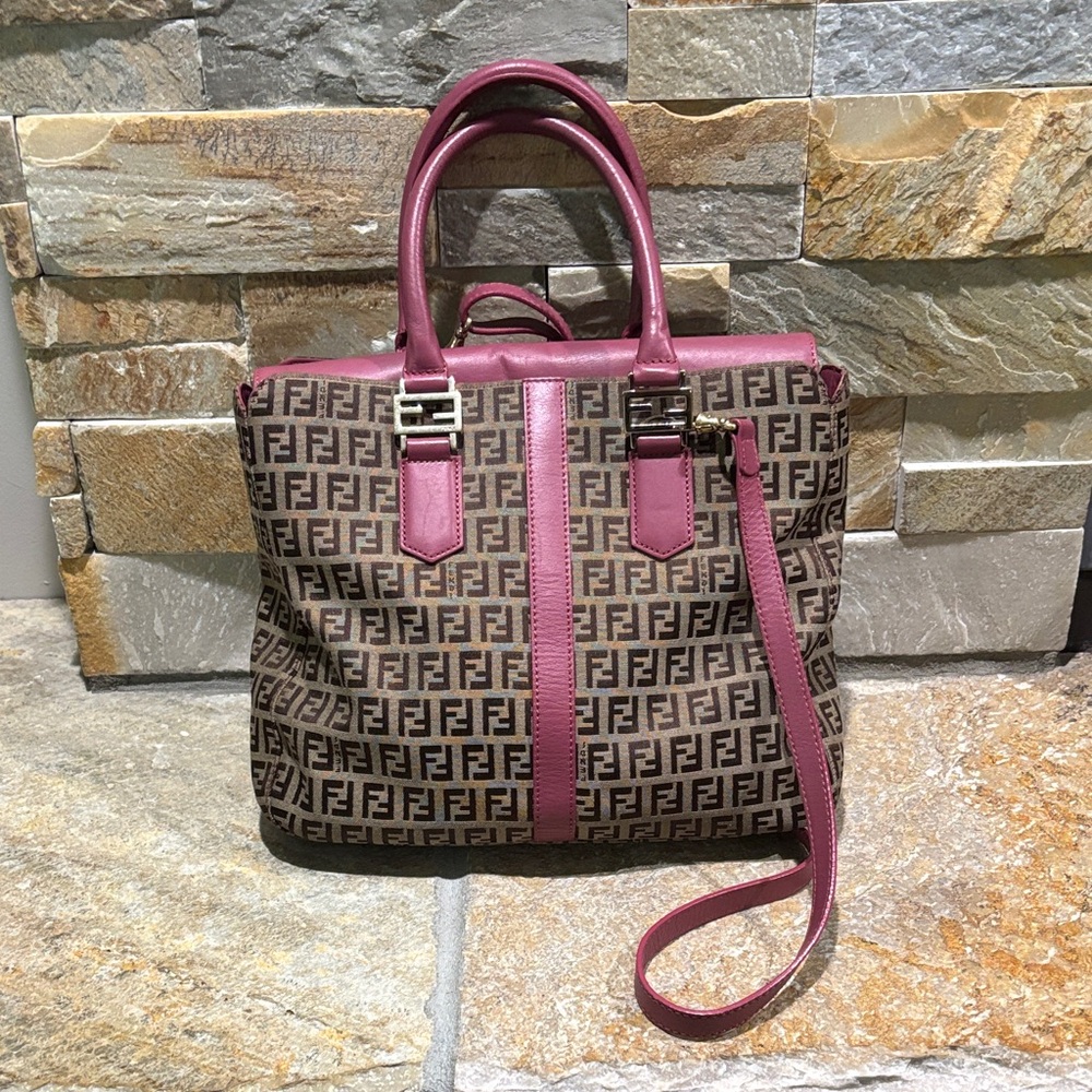 Stunning Fendi Brown and purple/pink two way bag